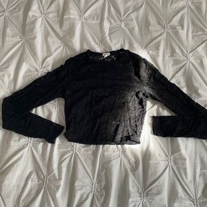 garage long sleeve lace crop top size xs